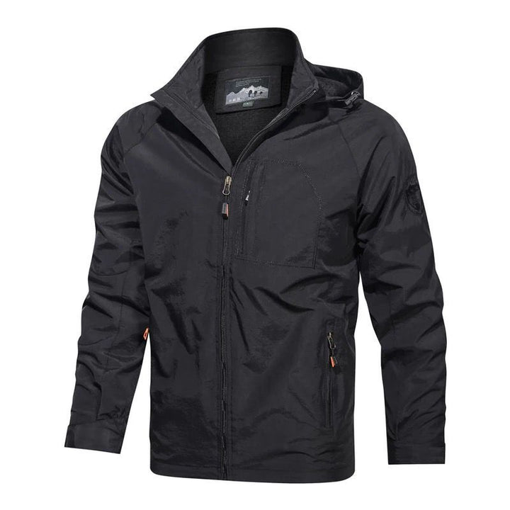 Herren Leichte Wind- und Wasserabweisende Outdoorjacke mit Kapuze und Brusttasche Echoarchiv