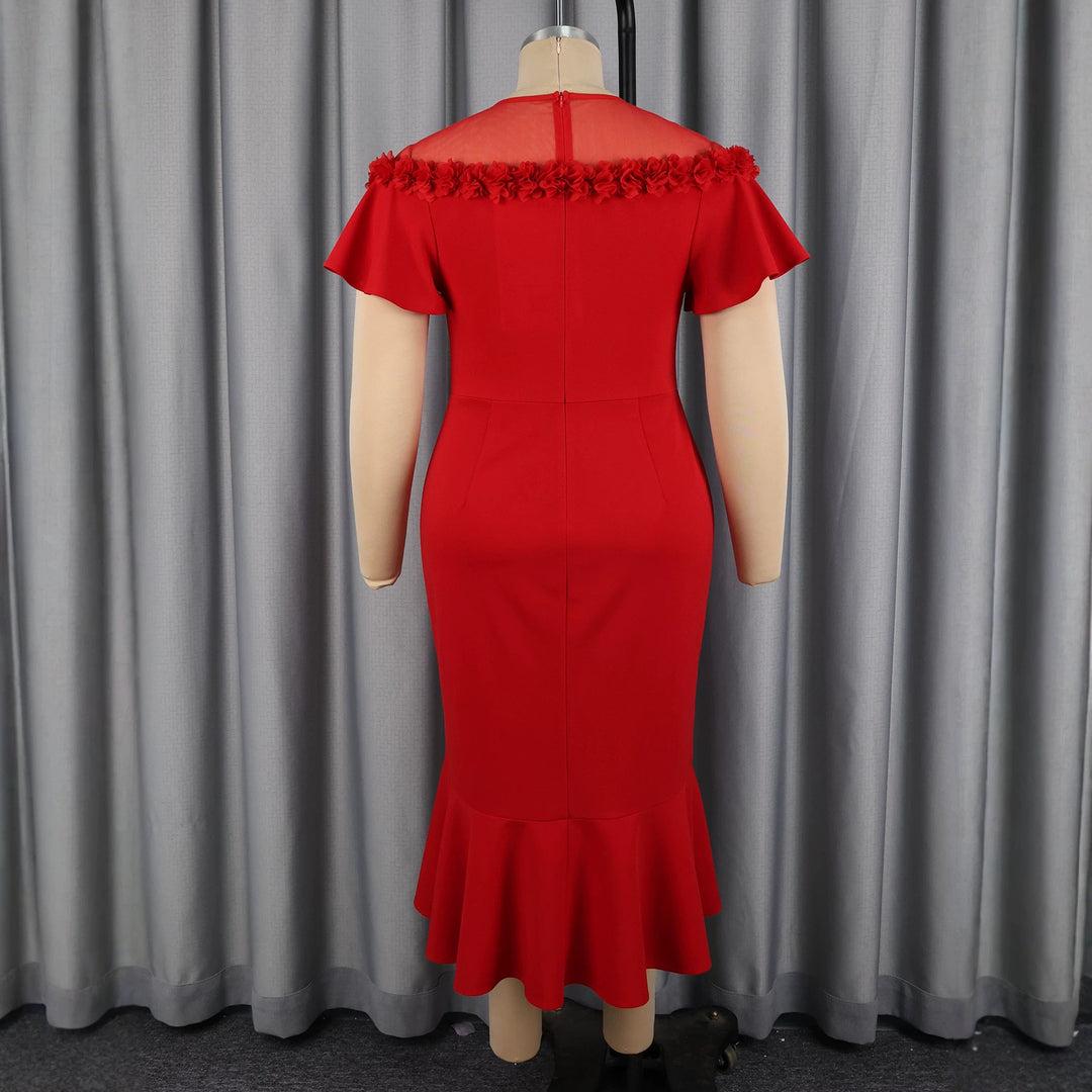 Damen Elegantes Kleid mit floralem Akzent und schwingendem Saum Echo Archiv