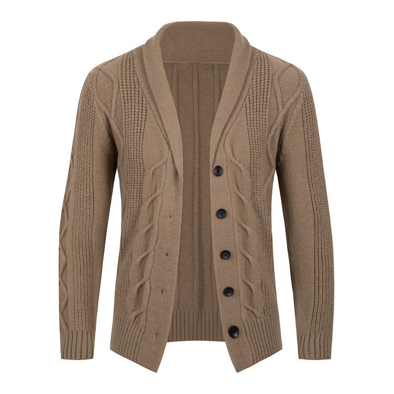 Herren Strickjacke mit innovativem Zopfmuster und gemütlichem Schnitt Echoarchiv