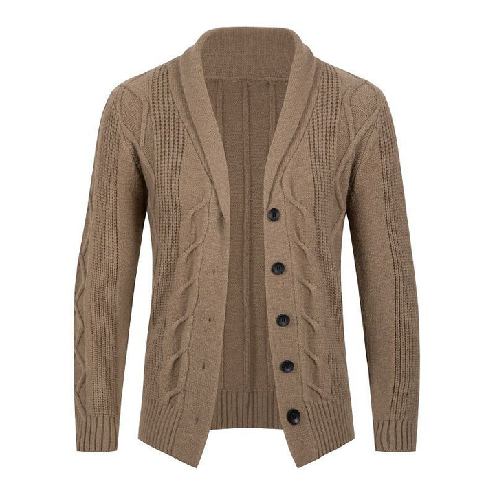 Herren Strickjacke mit innovativem Zopfmuster und gemütlichem Schnitt Echoarchiv
