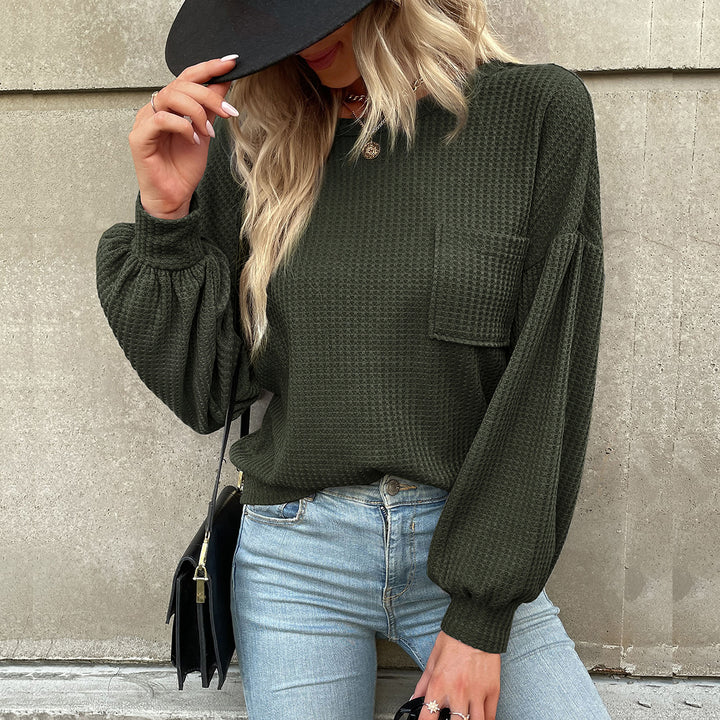 Damen Lässiger Pullover mit Ballonärmeln Echo Archiv