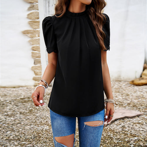 Damen Bluse mit Elegante Rüschen und Zurückhaltenden Falten Echoarchiv