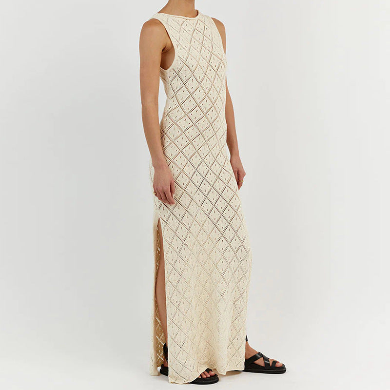 Damen Strickkleid im angesagten Rautenmuster mit hohem Schlitz Echo Archiv