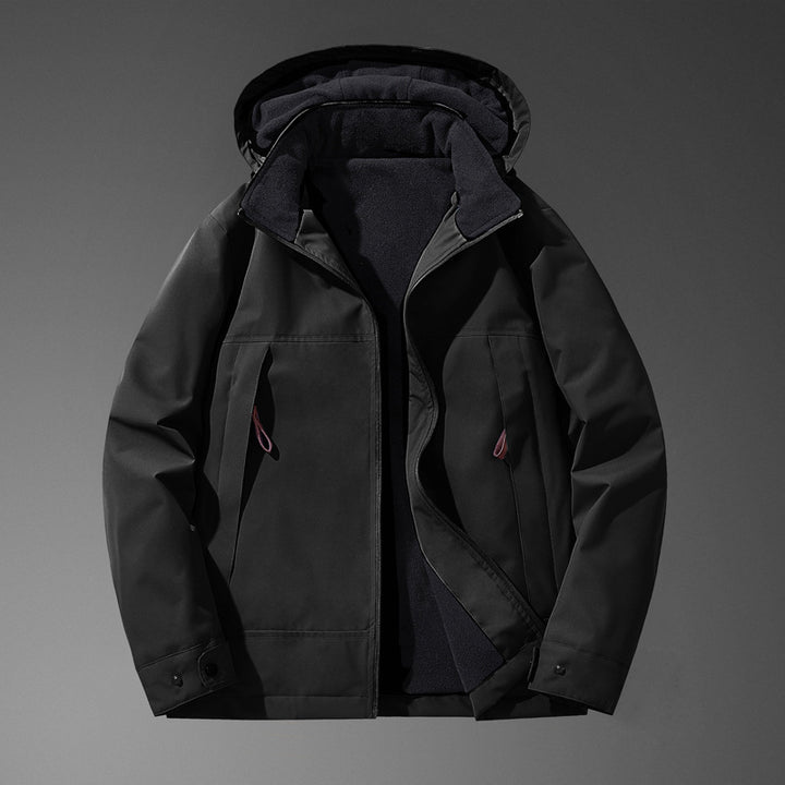 Herren Softshell-Übergangsjacke mit wärmendem Fleece-Innenfutter und Kapuze – Taviero