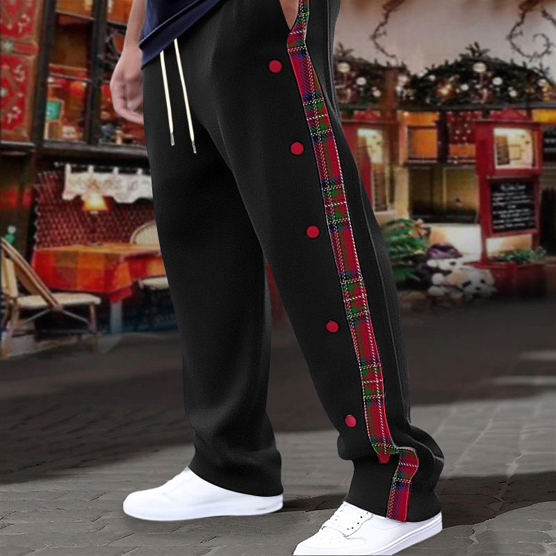 Herren gemütliche Freizeithose mit modischem Knopfdesign Echoarchiv