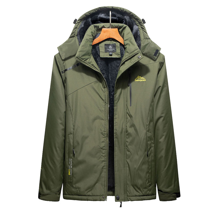 Herren Wasserabweisender Outdoorparka mit Teddyfutter, abnehmbarer Kapuze und Reißverschlusstaschen – Taviero