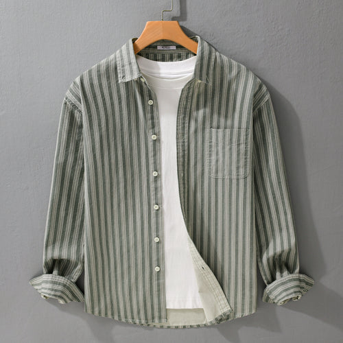 Herren Hemd mit Button-Down-Kragen aus atmungsaktivem Leinen-Baumwollmix in Relaxed-Passform Echoarchiv