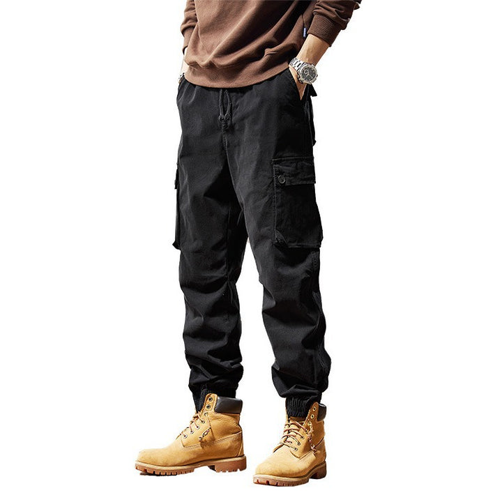 Herren Lässige Canvas-Cargojogginghose mit elastischem Saum, Klapp‑Cargo‑Taschen und verstärkten Knien Echo Archiv
