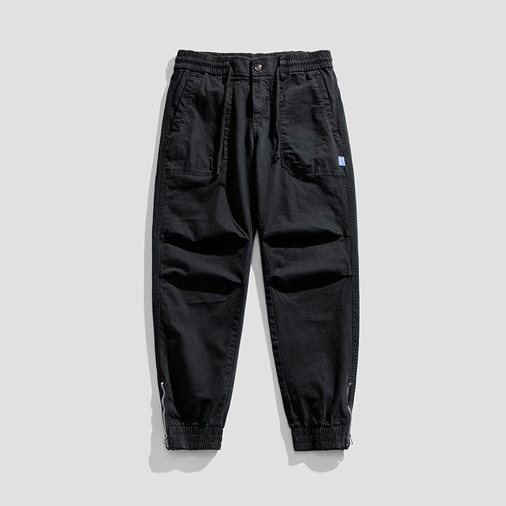 Herren Relaxed-Fit Canvas-Cargo-Jogger mit elastischem Tunnelzugbund, aufgesetzten Fronttaschen und Reißverschluss-Bündchen Echo Archiv