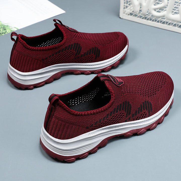 Damen nan leichter atmungsaktiver Strick-Slip-On Sneaker mit stoßdämpfender EVA-Zwischensohle und griffiger Profilaußensohle Echo Archiv