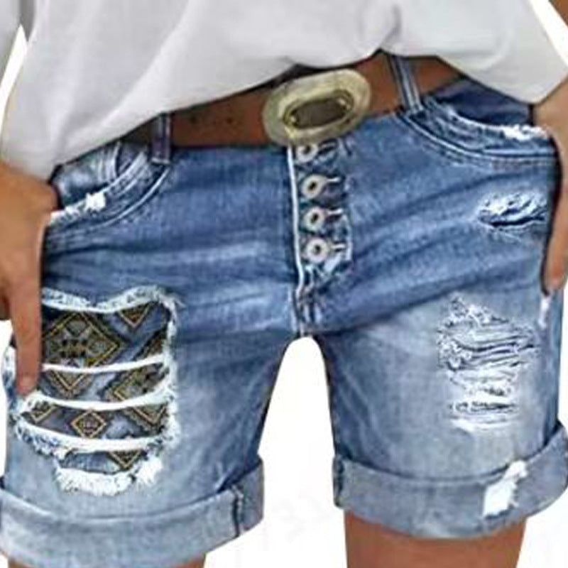 Damen JEchoarchivns-Shorts mit lässigem Fransen-Design und modischen Applikationen Echoarchiv