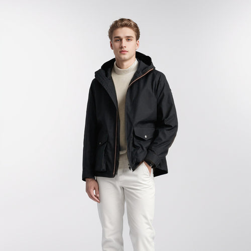 Herren strapazierfähige Multifunktionsjacke mit verstellbarem Kapuzenkragen und großzügigen Taschen Echoarchiv