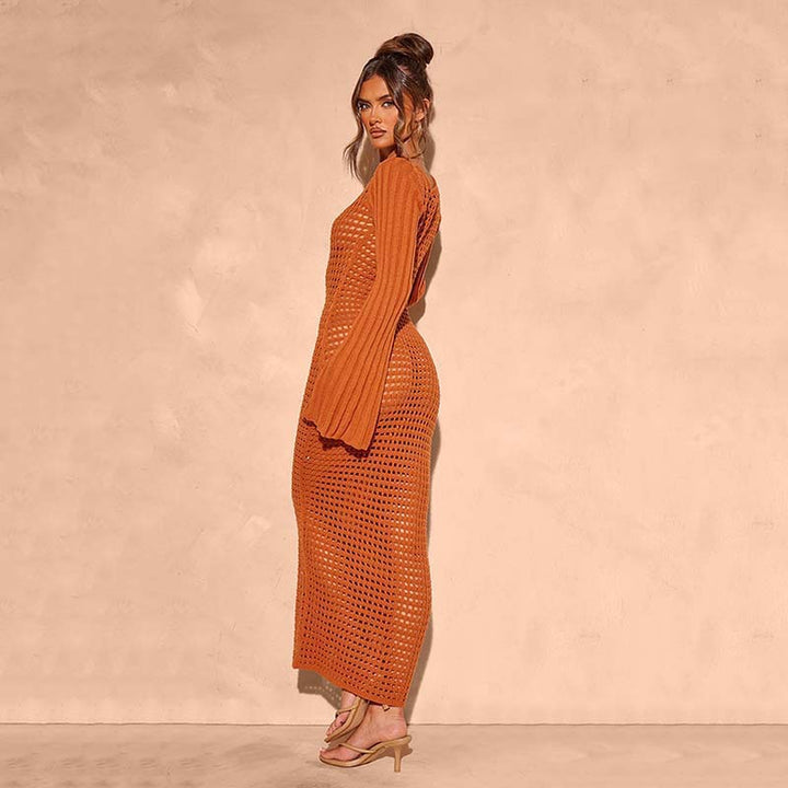 Damen figurbetontes Netzkleid mit raffiniertem Muster Echo Archiv