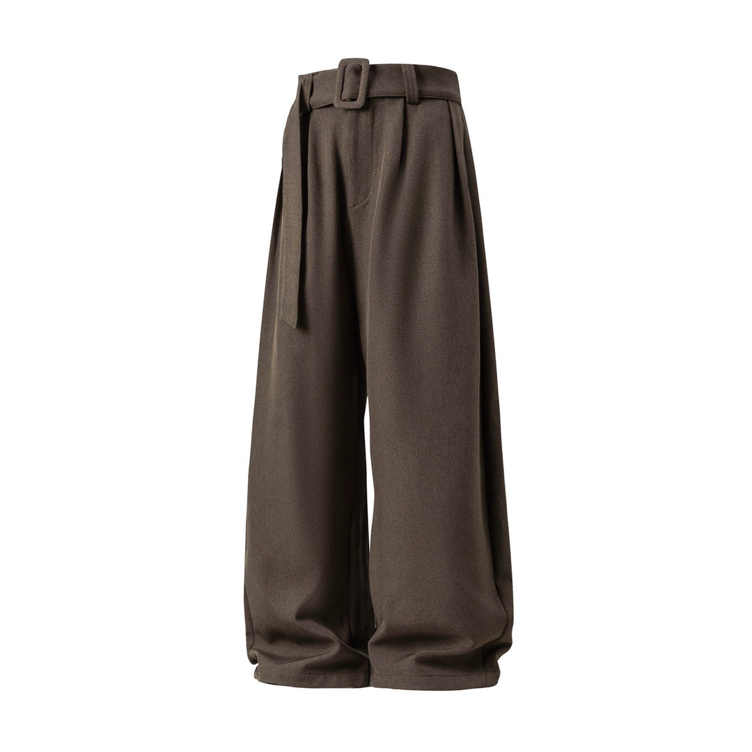 Damen Weite High-Waist Palazzo-Hose mit Bundfalten und Bindegürtel Echo Archiv