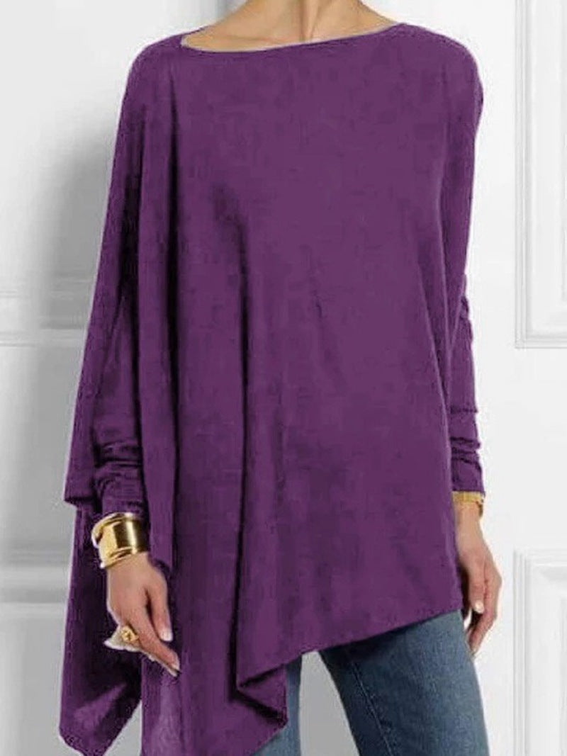 Damen nan drapierte Oversize-Tunika mit schrägem Zipfelsaum und weiten Fledermausärmeln Echo Archiv