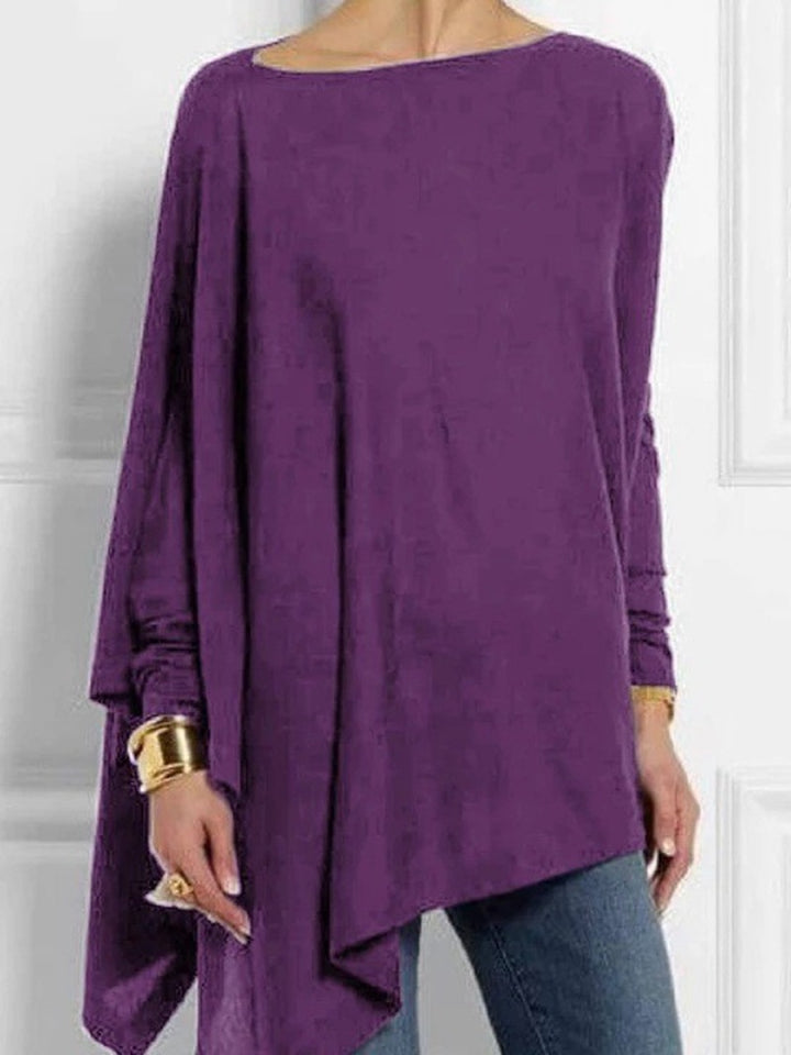 Damen nan drapierte Oversize-Tunika mit schrägem Zipfelsaum und weiten Fledermausärmeln Echo Archiv