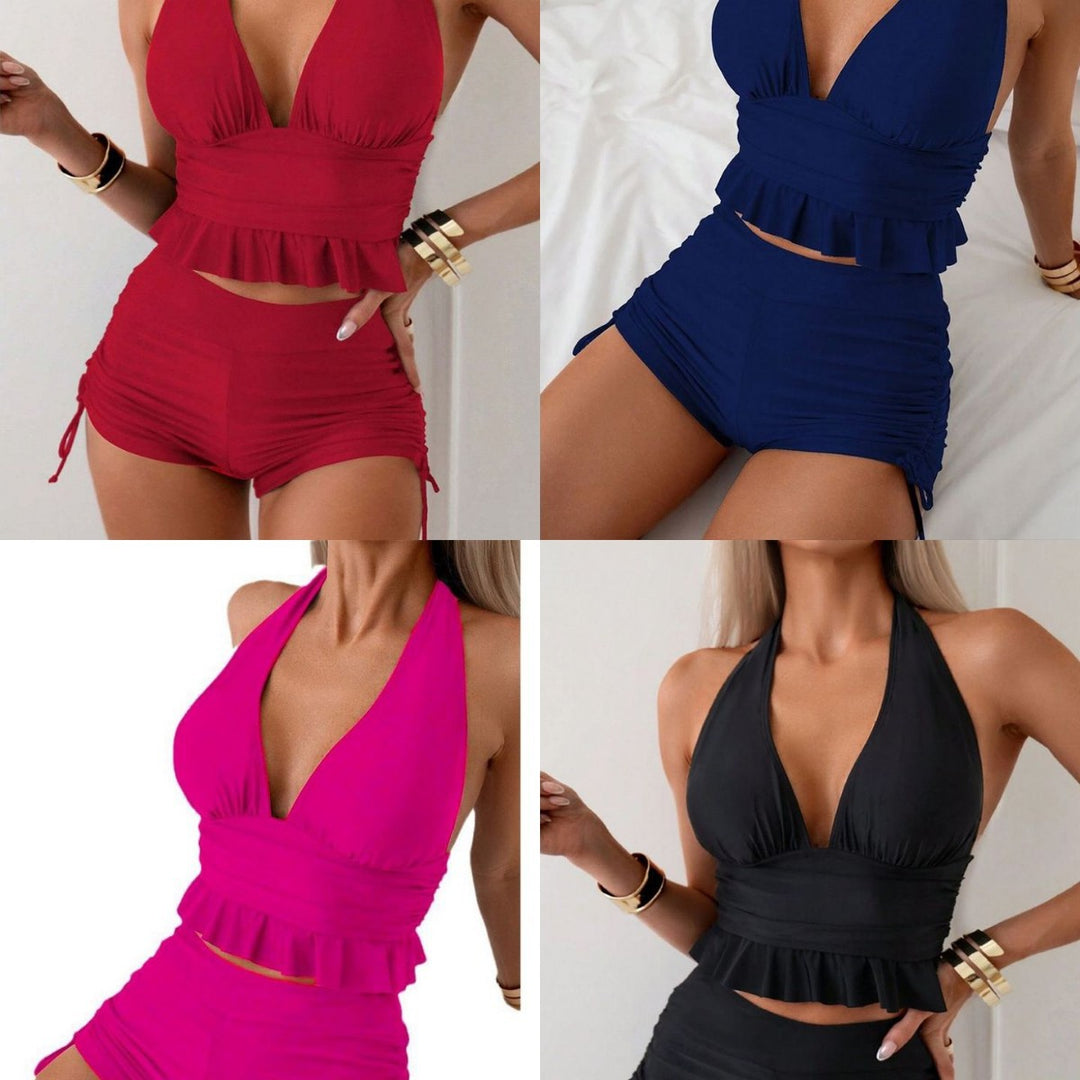 Damen Retro-Bikini-Set mit Rüschendetails Echo Archiv