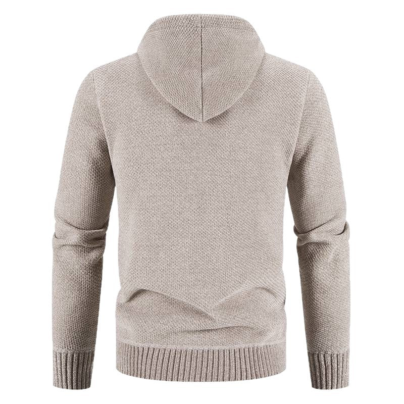 Herren Strickjacke mit Kapuze und strukturiertem Design Echoarchiv