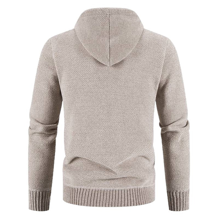 Herren Strickjacke mit Kapuze und strukturiertem Design Echoarchiv