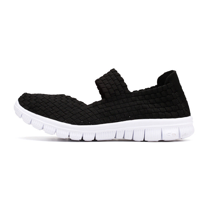 Damen nan elastischer Mary-Jane-Riemchen-Komfortschuh mit gewebtem Stretch-Obermaterial und flexibler Leichtsohle Echo Archiv