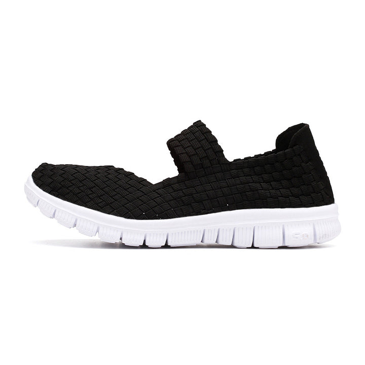 Damen nan elastischer Mary-Jane-Riemchen-Komfortschuh mit gewebtem Stretch-Obermaterial und flexibler Leichtsohle Echo Archiv
