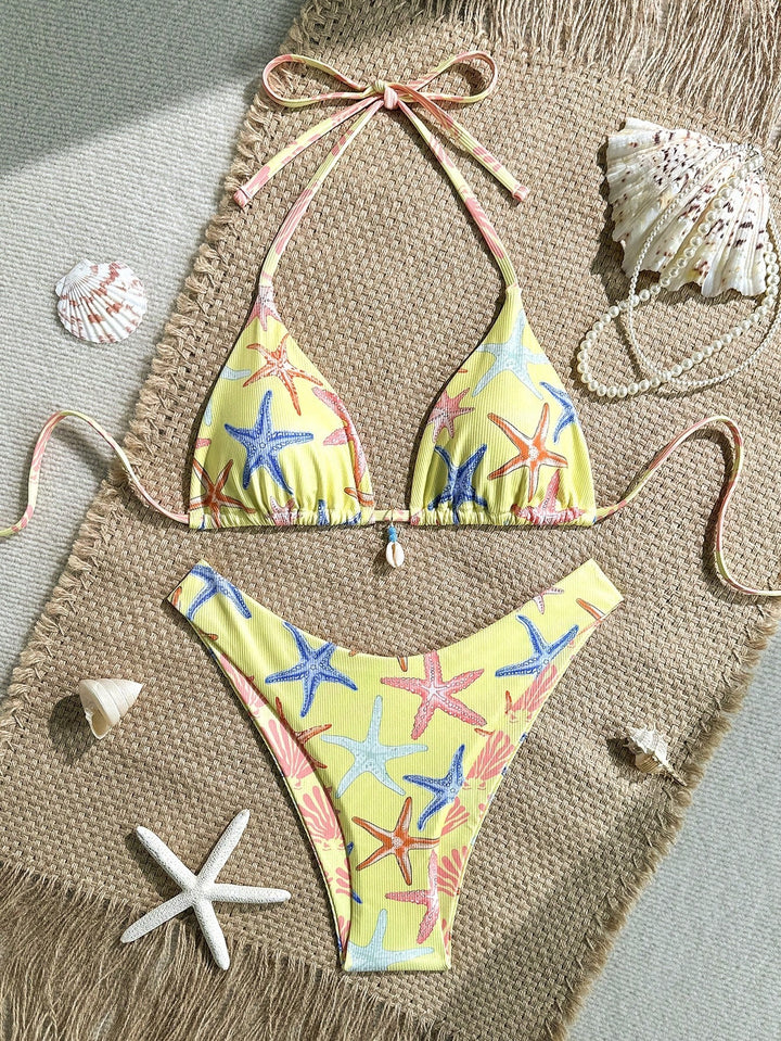 Damen Triangel-Bikini mit maritimem Sternenmuster Echo Archiv