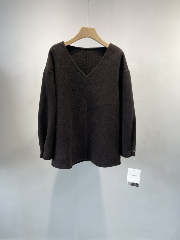 Damen Relaxed Fit V-Ausschnitt Pullover Echoarchiv