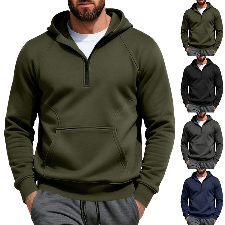 Herren Fleece Kapuzenpullover mit Reißverschluss und Kängurutasche Echoarchiv