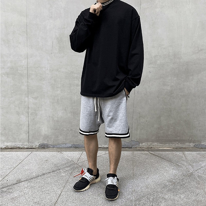 Herren locker sitzende French-Terry Sweatshorts mit Kordelzug und Kontraststreifen Echo Archiv