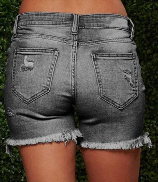 Damen klassische Destroyed Jeansshorts mit lässigem Schnitt Echo Archiv