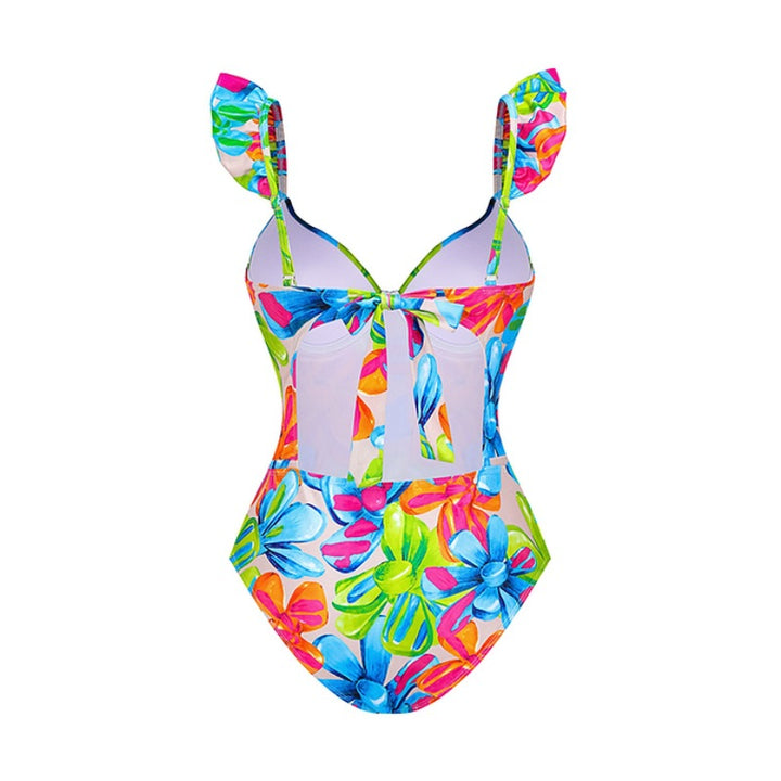 Damen Einteiler Badeanzug mit raffinierten Cut-Out-Details und floralem Design Echo Archiv