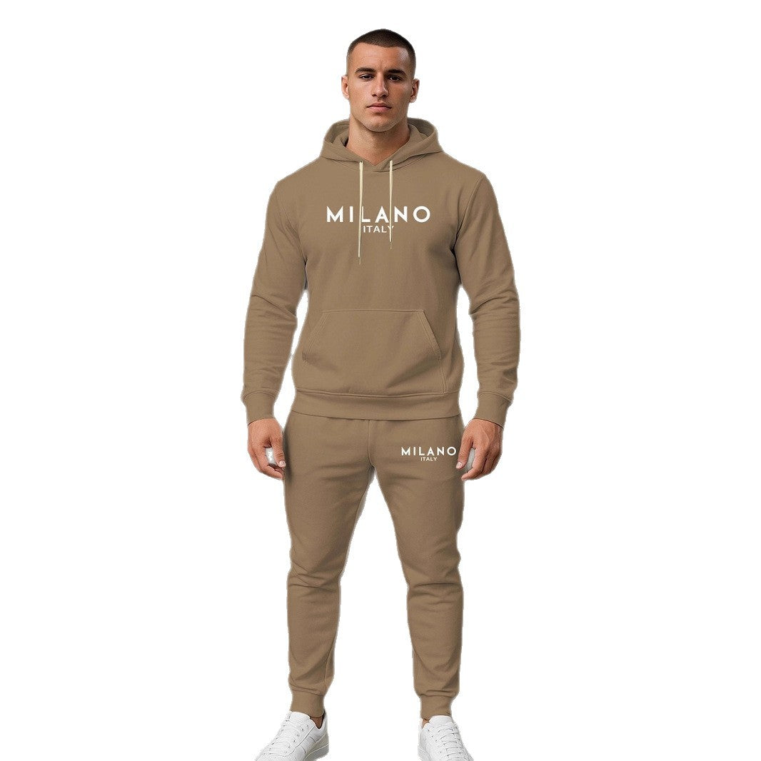 Herren Hoodie und Jogginghose Set mit stylischem Milano Print Echoarchiv
