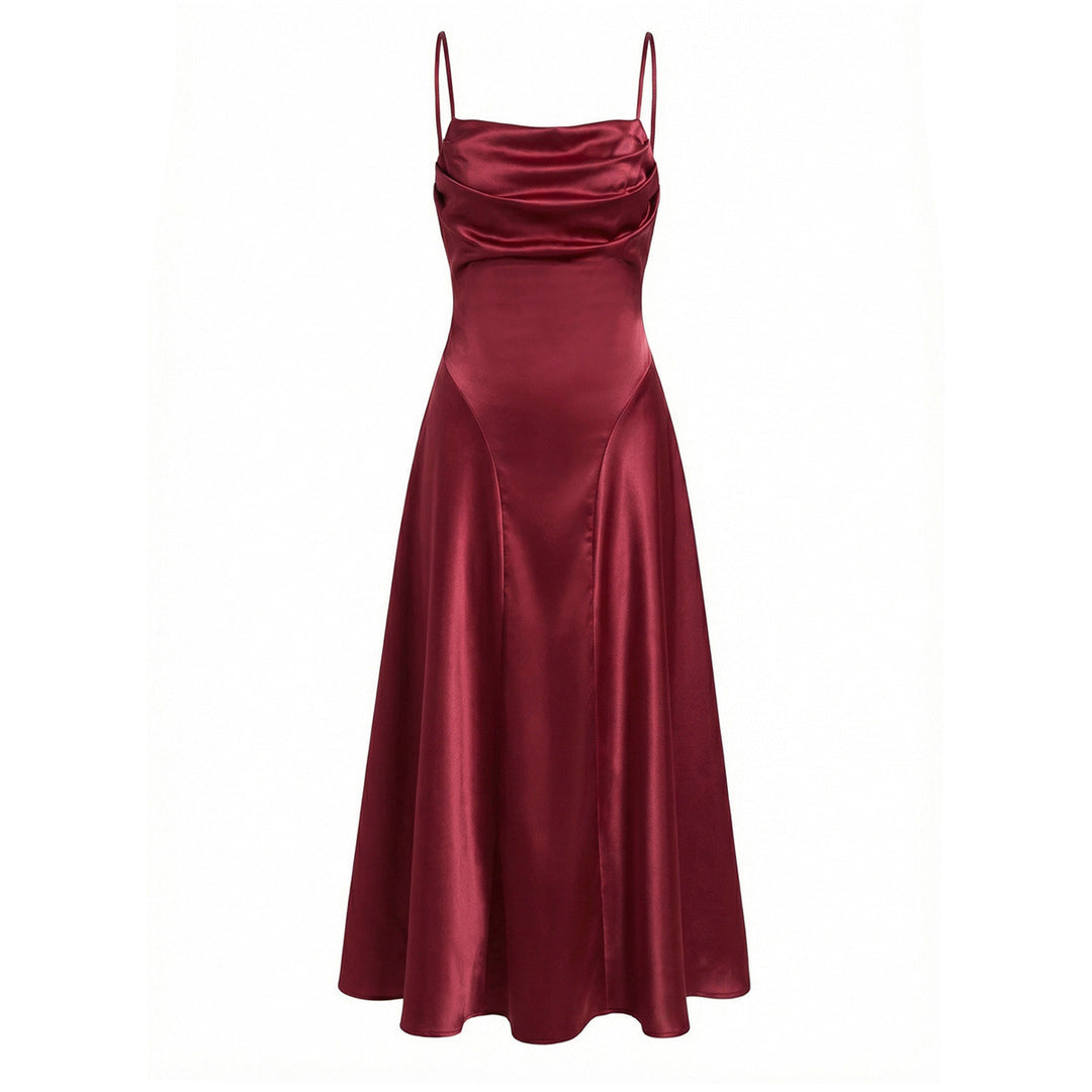 Damen Satin Abendkleid mit Drapé-Ausschnitt Echo Archiv