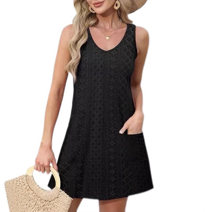 Damen Freizeitkleid mit Taschen und V-Ausschnitt Echo Archiv