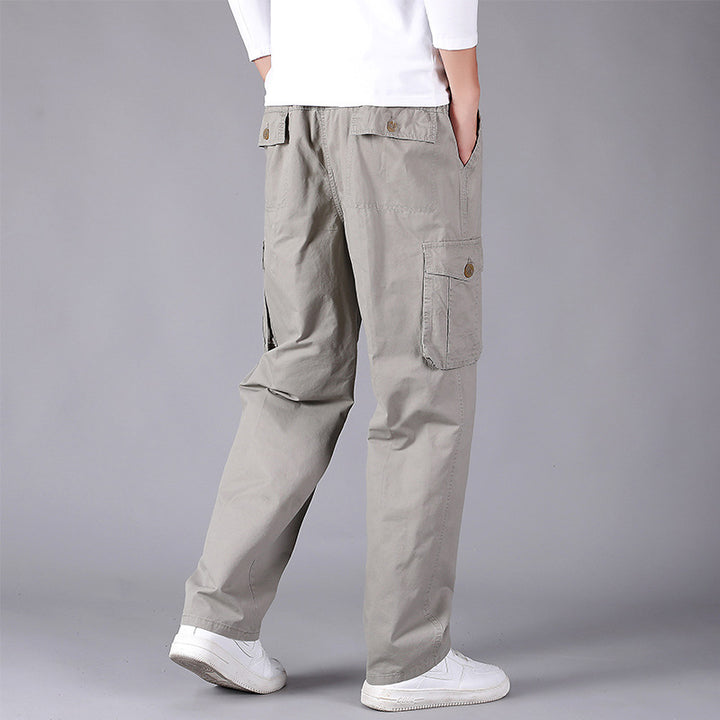 Herren Cargohose im Utility‑Stil mit elastischem Bund, geradem Bein und aufgesetzten Klappentaschen Echoarchiv
