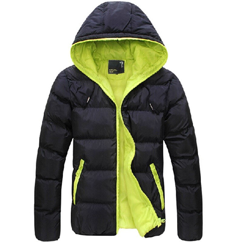 Herren nan gesteppte Kapuzen-Steppjacke mit kontrastierendem Fleecefutter und seitlichen Reißverschlusstaschen Echo Archiv