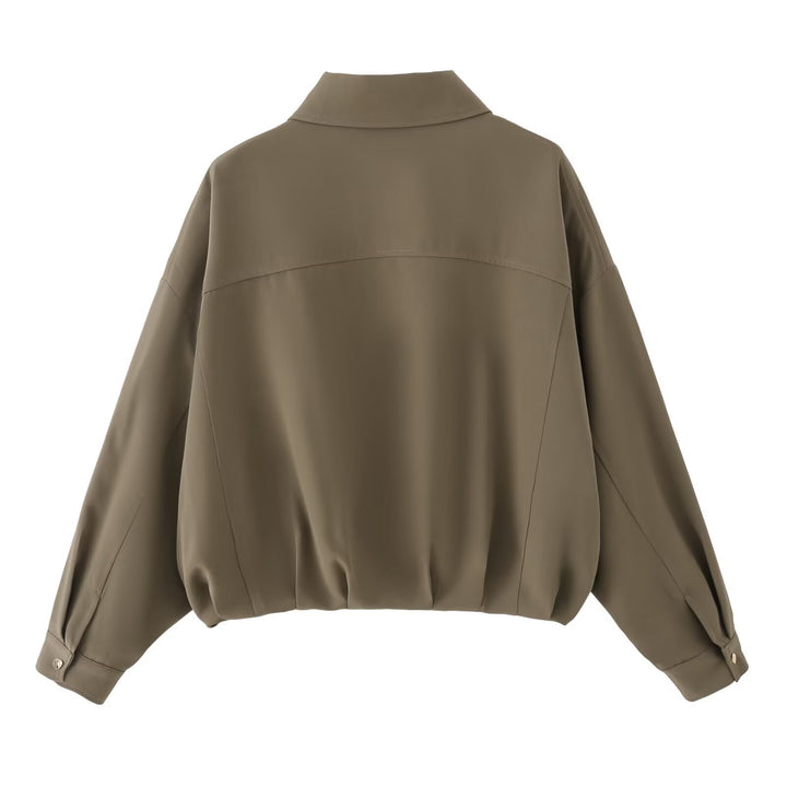 Damen Oversize Utility-Jacke mit Pattentaschen, Drop-Shoulder und elastischem Saum Echo Archiv