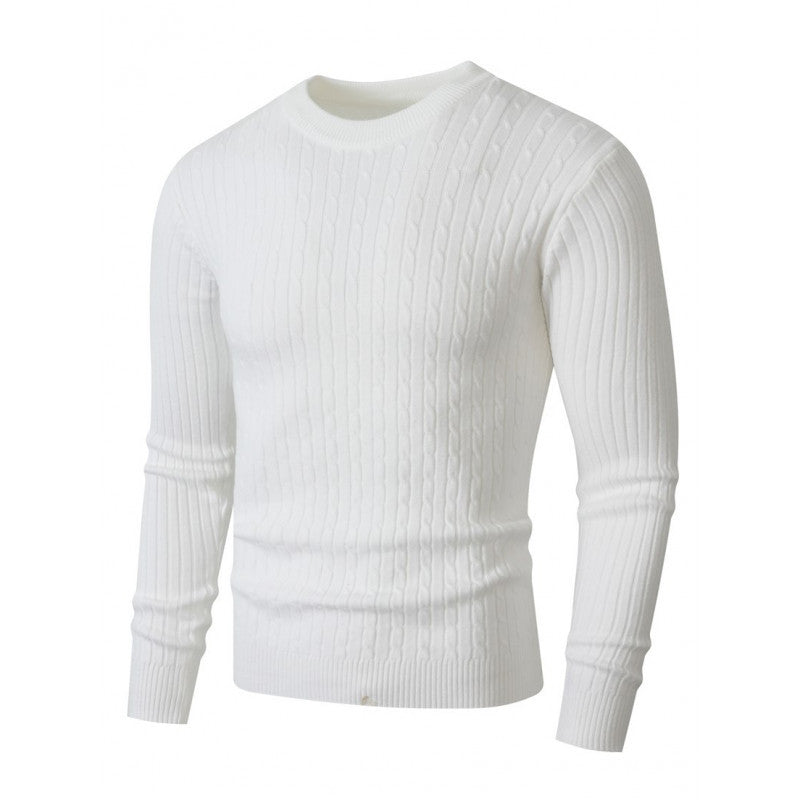 Herren Merino-Mix Feinstrickpullover mit Zopfmuster, Rippbündchen und schmaler Silhouette Echo Archiv