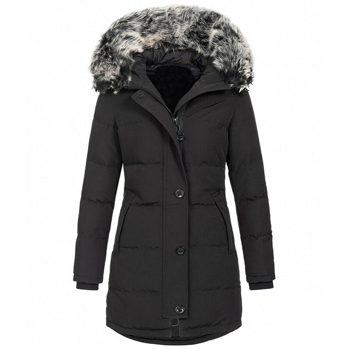 Damen Thermo-Parka mit taillierter Silhouette, Knopfleiste & abnehmbarer Kunstfellkapuze – Montévia
