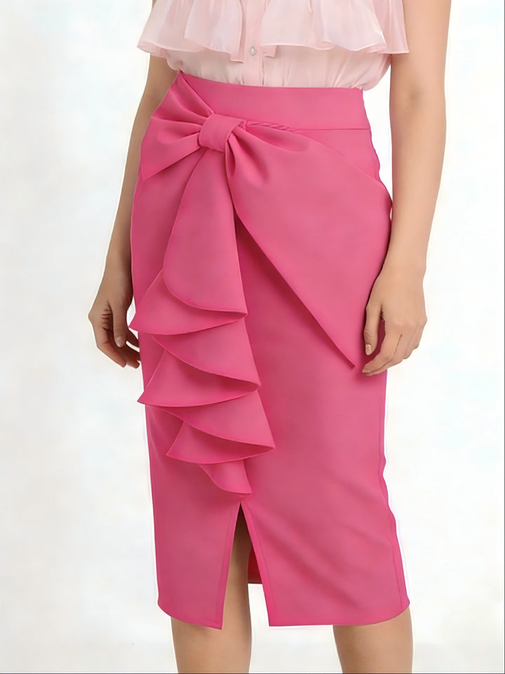 Damen Figurbetonter Midi-Rock mit elegantem Schleifendetail Echo Archiv