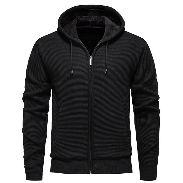 Herren sportliche Fleecejacke mit hohem Kragen und Reißverschluss Echoarchiv