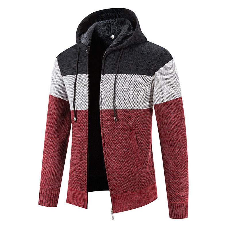 Herren modischer Strickjacke mit Kapuze und strukturiertem Design Echoarchiv