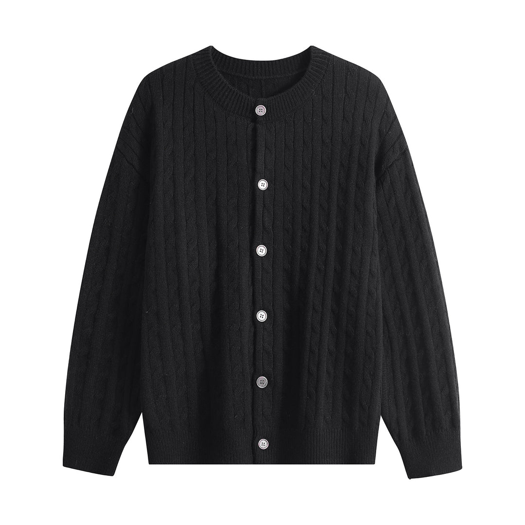 Damen Grobstrick-Cardigan mit Zopfmuster, Rundhalsausschnitt & durchgehender Knopfleiste Echoarchiv