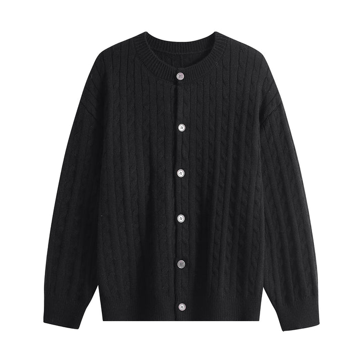 Damen Grobstrick-Cardigan mit Zopfmuster, Rundhalsausschnitt & durchgehender Knopfleiste Echoarchiv