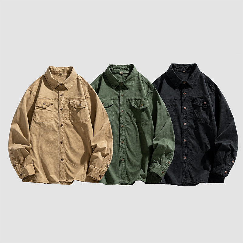 Herren Overshirt aus robustem Baumwoll‑Twill mit Pattentaschen und relaxed Fit Echo Archiv