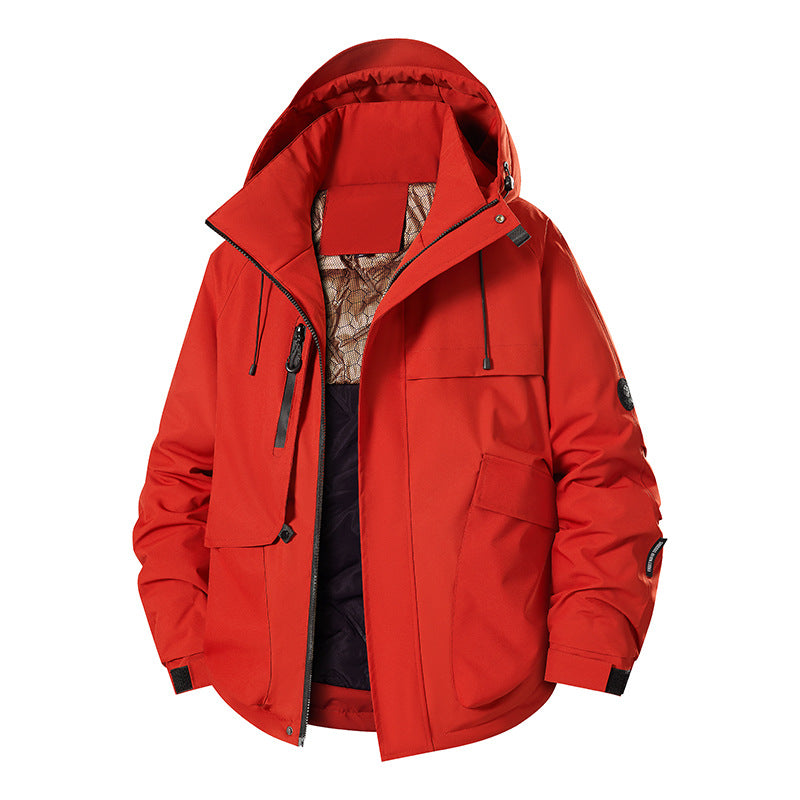 Herren multifunktionale Wetterjacke mit Innenfleece und verstellbarer Kapuze Echoarchiv