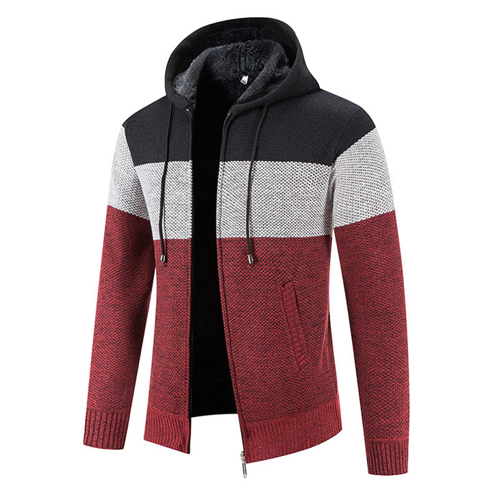 Herren modischer Strickjacke mit Kapuze und strukturiertem Design Echoarchiv