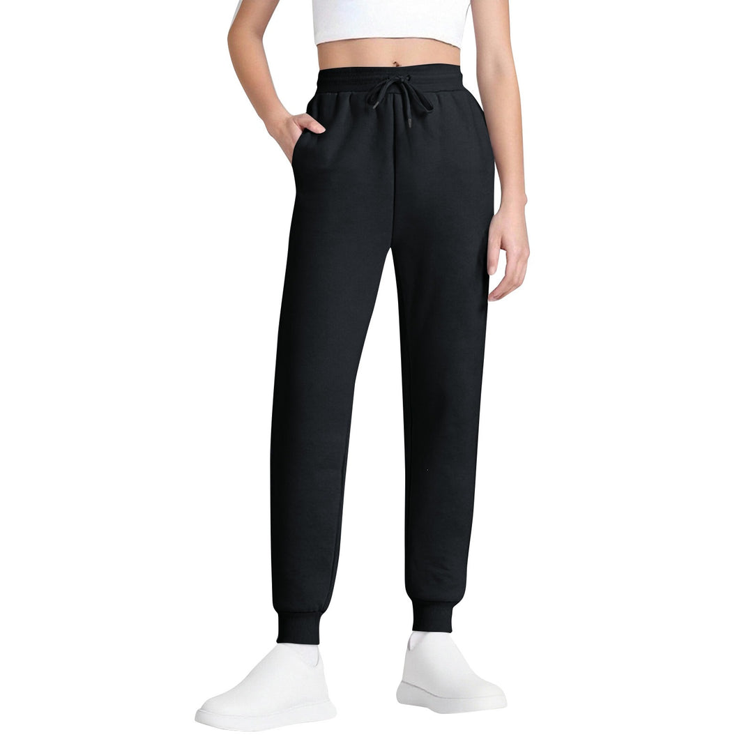 Damen schlanke hochgeschnittene Jogginghose mit Tunnelzug, Eingrifftaschen und Bündchen – Avélisse