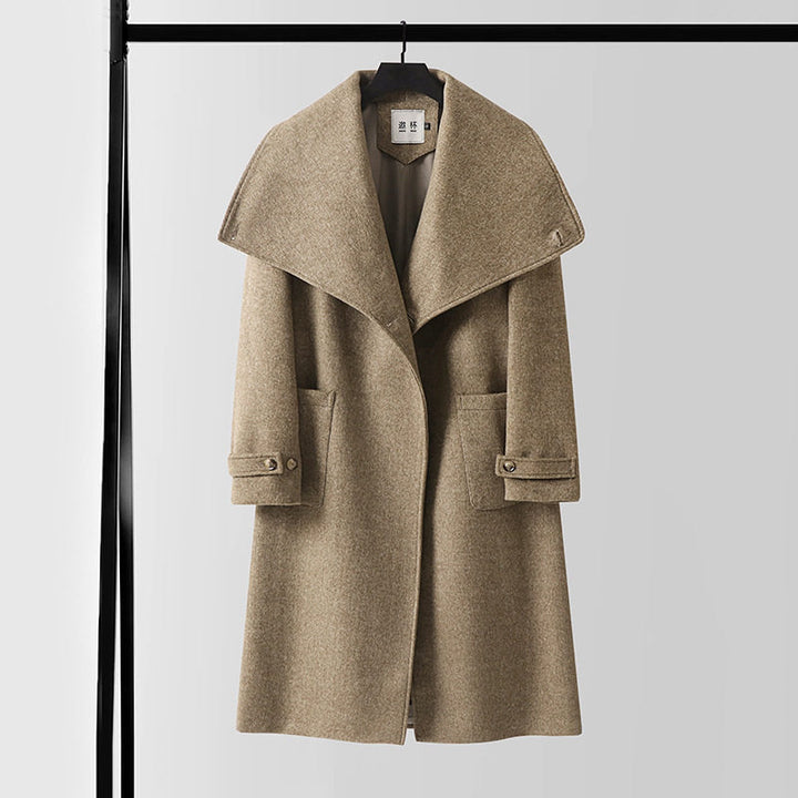 Damen Oversized Wollmix-Mantel mit weitem Schalkragen und aufgesetzten Taschen Echoarchiv