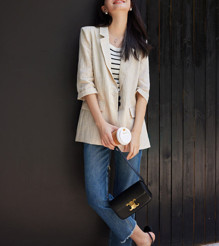 Damen Modischer Leinenblazer Echoarchiv